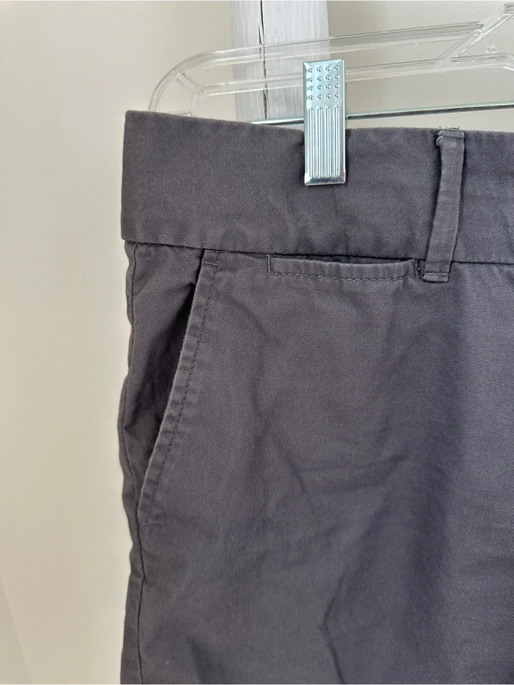 LOFT The Riviera 4” Charcoal Gray Cotton Shorts Size 12